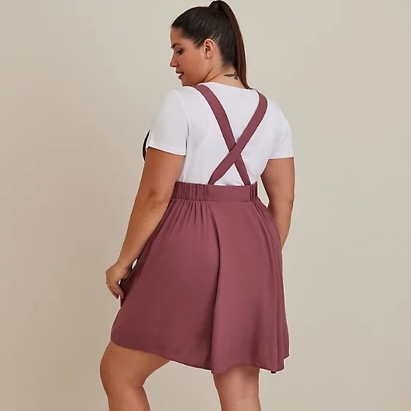 Torrid Plus Size 3X Mini Challis Mauve Skirtall - Picture 3 of 4